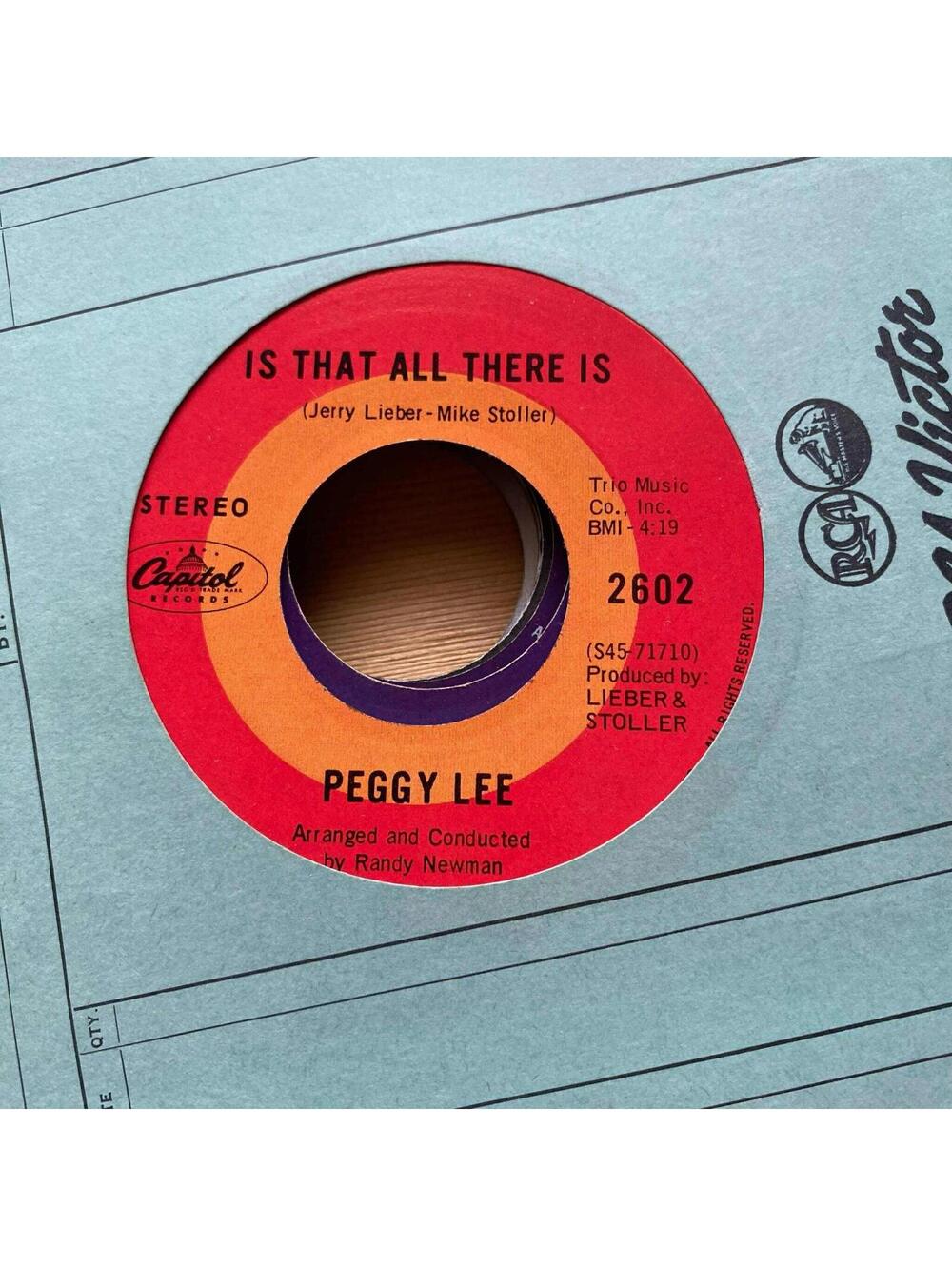 Peggy Lee-Is That All There Is Vinyl 45RPM VG+ R48
